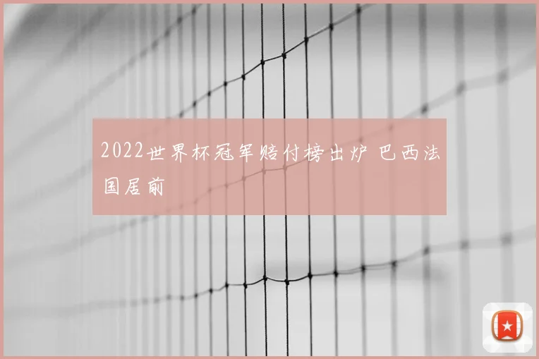 2022世界杯冠军赔付榜出炉 巴西法国居前